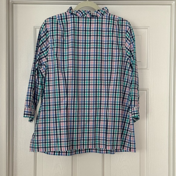 Talbots Plaid Ruffle Top - Picture 3 of 3